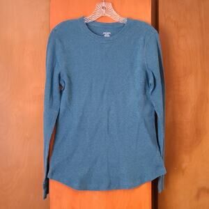 Mens Jockey Thermal LS Shirt Medium Blue Layering Crew Neck Warm